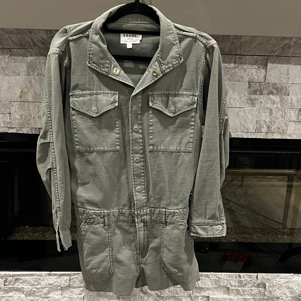 Frame Denim women’s military green short overall size small